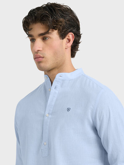 POLERA LINO MAO CELESTE