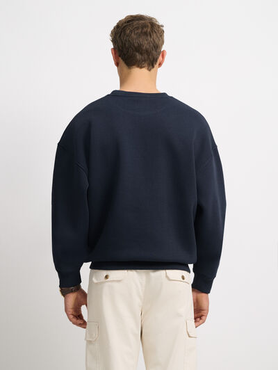 SUDADERA BASICA OVERSIZE AZUL MARINO