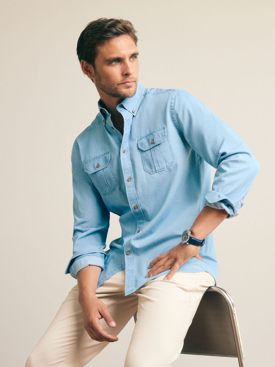 CAMISA DENIM BOLSILLOS