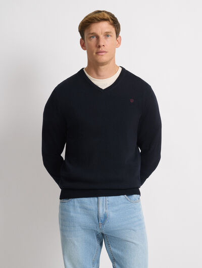 JERSEY V-NECK TRENDY AZUL MARINO