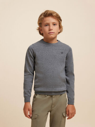 JERSEY ROUND NECK KIDS GRIS