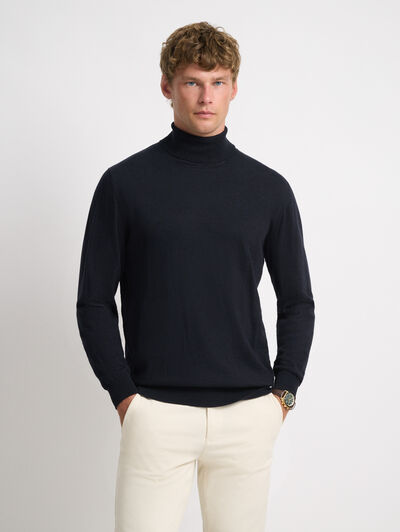 JERSEY ROLL COLLAR AZUL MARINO