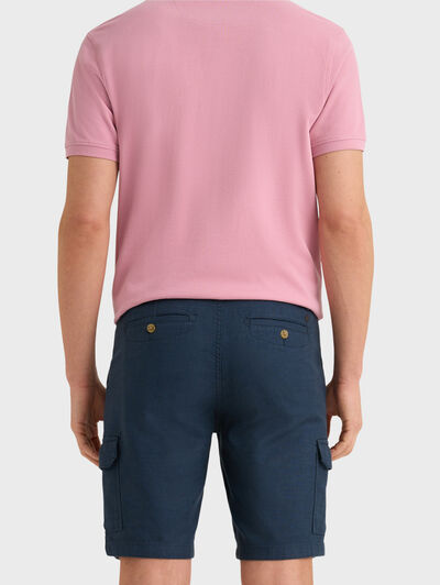 BERMUDA TINTADA CARGO AZUL MARINO