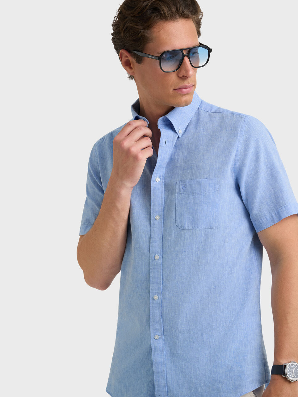 CAMISA LINO M.CORTA