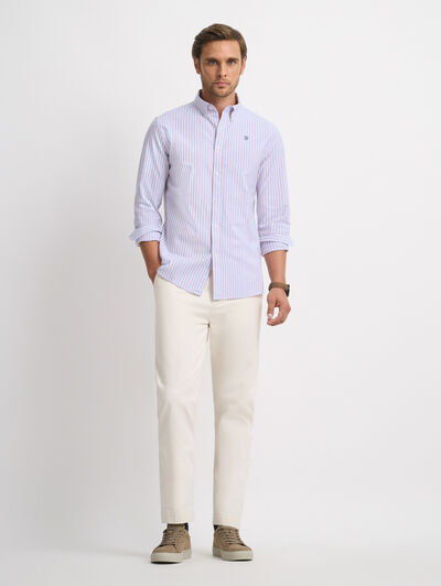 CAMISA OXFORD COMBO BURDEOS