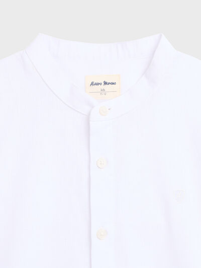 CAMISA LINO MAO KIDS BLANCO