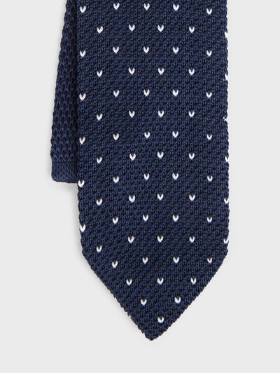 CORBATA PUNTO TIPS AZUL MARINO