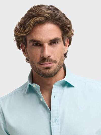 CAMISA POPELIN VERDE AGUA