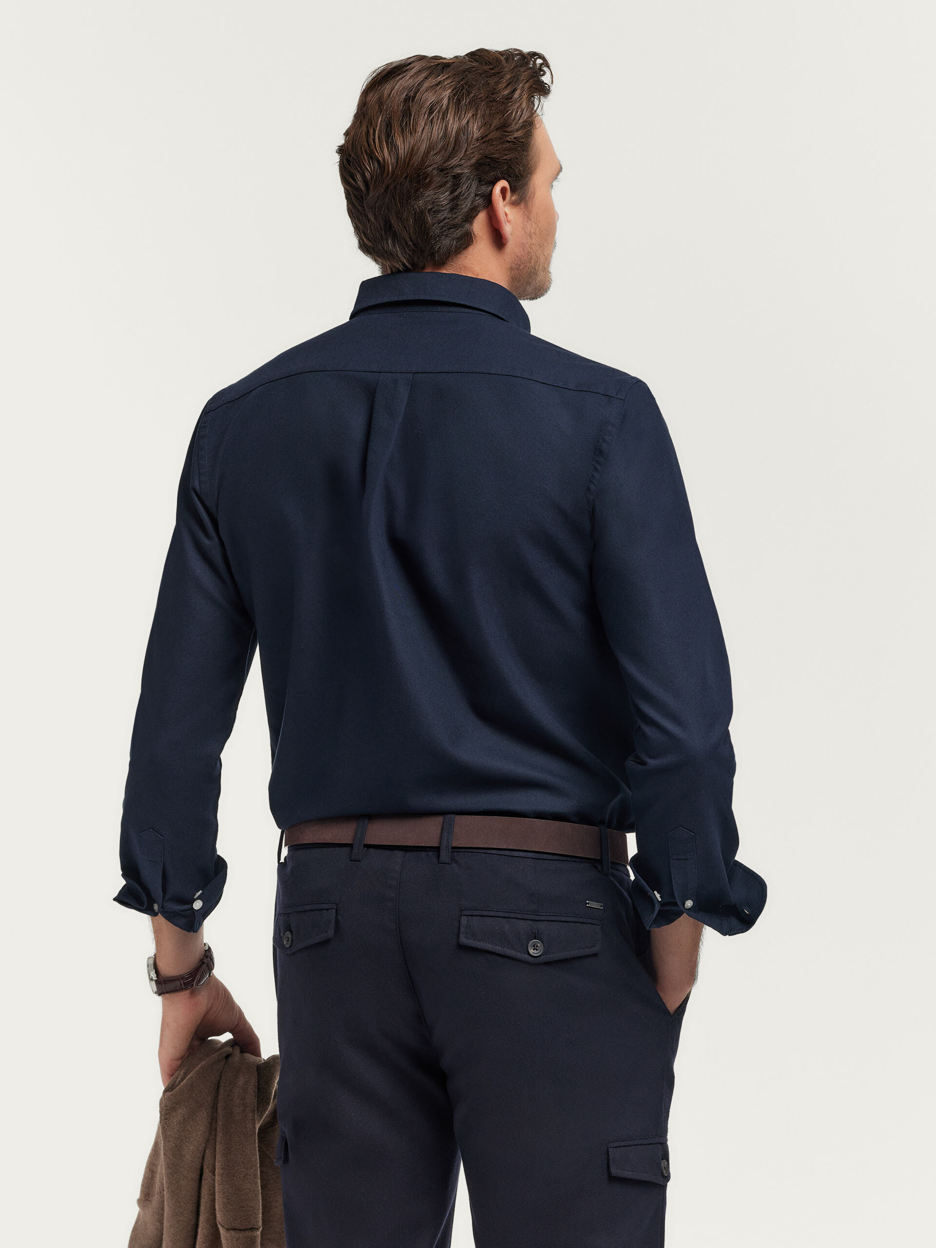 CAMISA OXFORD SOLID AZUL MARINO