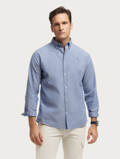 CAMISA FLANNEL ESPIGA AZUL