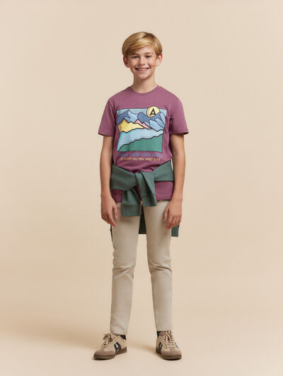 CAMISETA MOUNTAIN KIDS BURDEOS