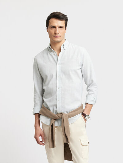 CAMISA LINO GALES VERDE