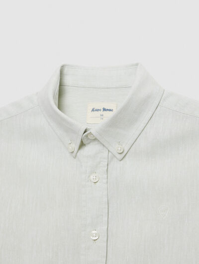 CAMISA LINO C. BOTON KIDS VERDE