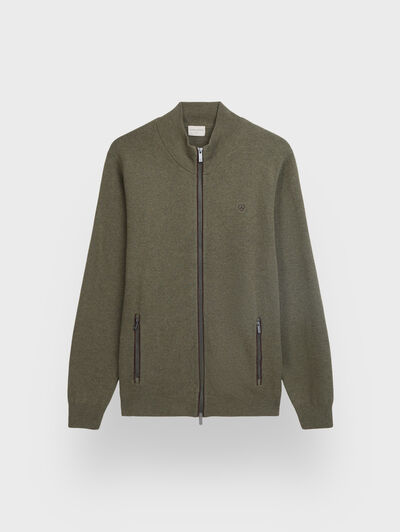 CARDIGAN CONTRASTE VERDE