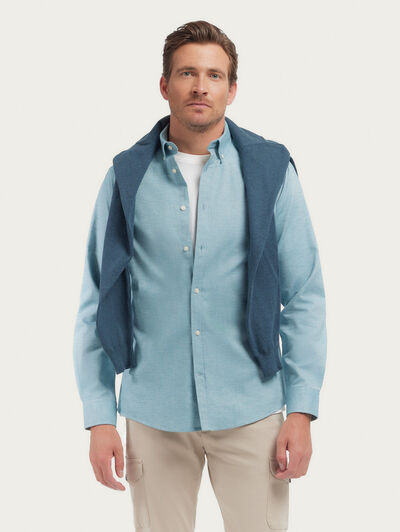 CAMISA FLANNEL TWILL AZUL