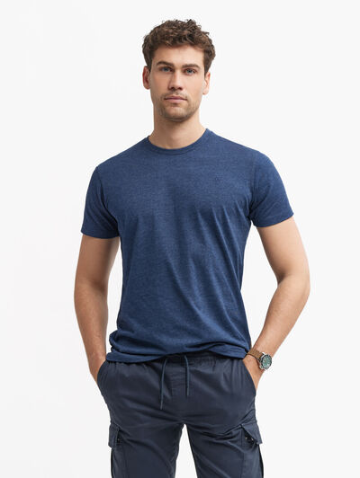 CAMISETA MELANGE AZUL MARINO