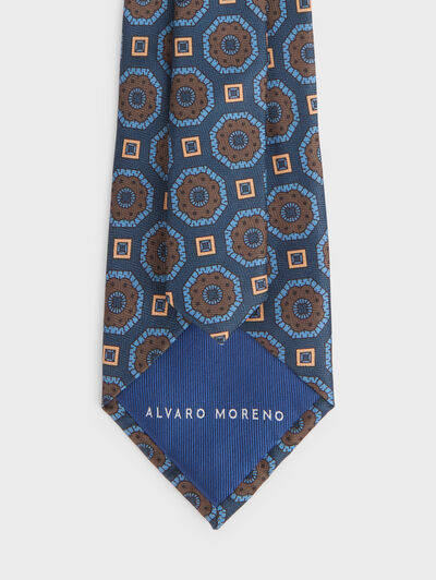 CORBATA PRINTED AZUL MARINO
