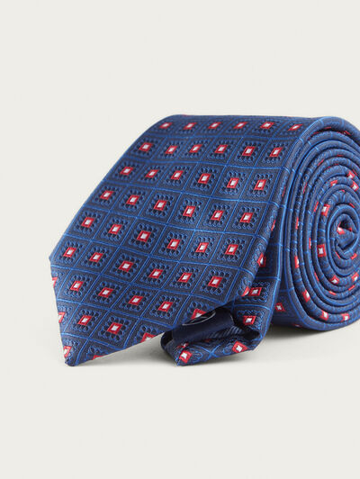 CORBATA JACQUARD MF AZUL MARINO