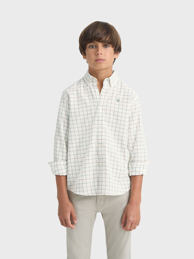 CAMISA FLANNEL CHECKS KIDS BEIGE