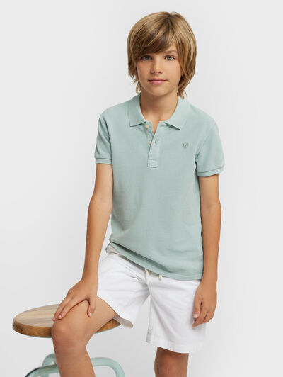 POLO STONE GD KIDS VERDE AGUA