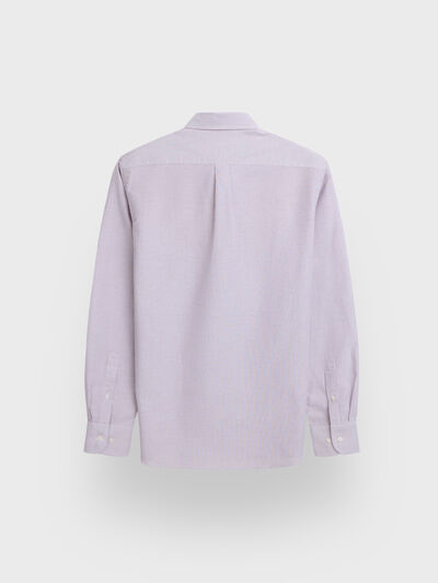 CAMISA MIL RAYAS POCKET BURDEOS