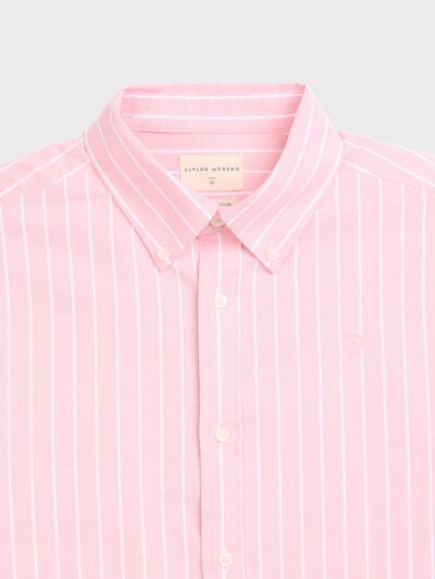 CAMISA OXFORD STRIPES CORAL