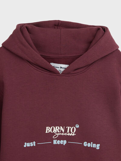 SUDADERA SHINE KIDS BURDEOS