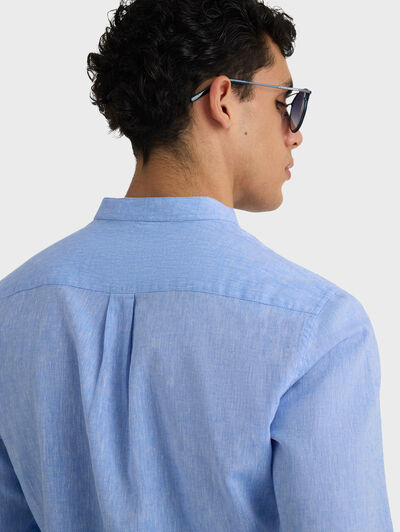 CAMISA LINO MAO AZUL