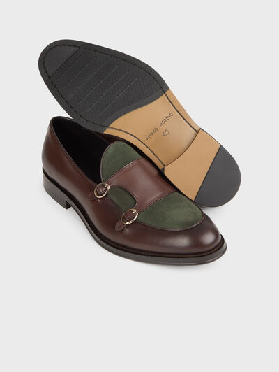 MOCASIN HEBILLAS BICOLOR VERDE