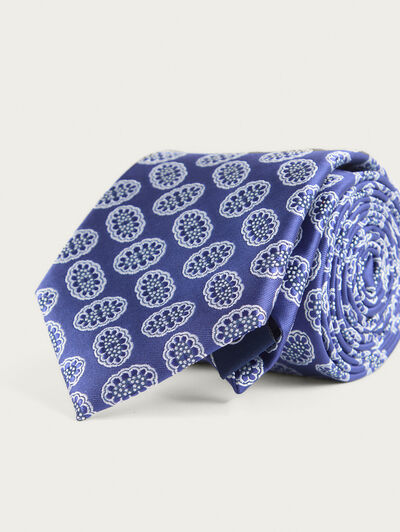 CORBATA JACQUARD MF AZUL MARINO