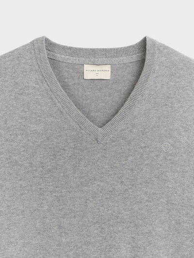 JERSEY V-NECK GRIS