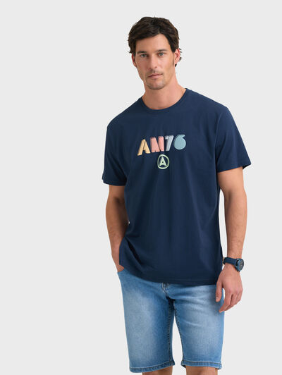 CAMISETA TYPO AZUL MARINO