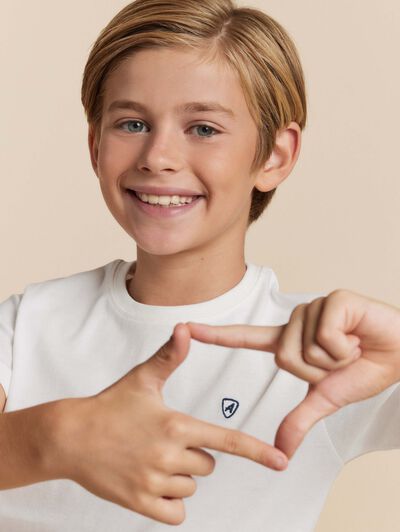 CAMISETA BASICA KIDS BLANCO