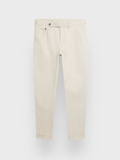 PANTALON CARROT BEIGE