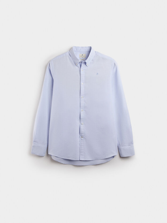 Para llevar Los Alpes colisión CAMISA OXFORD SOLID AZUL