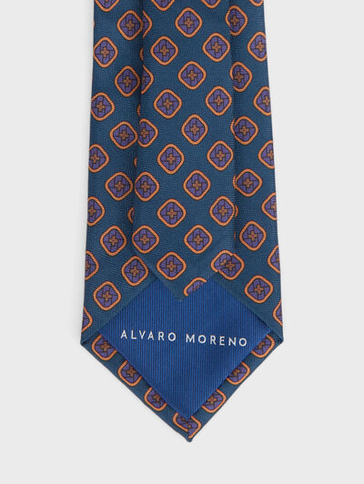 CORBATA PRINTED AZUL MARINO