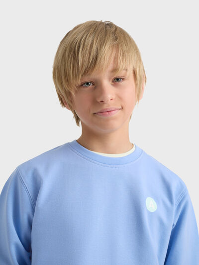 SUDADERA LOGO KIDS CELESTE