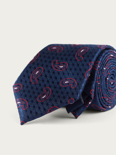 CORBATA JACQUARD MF AZUL MARINO