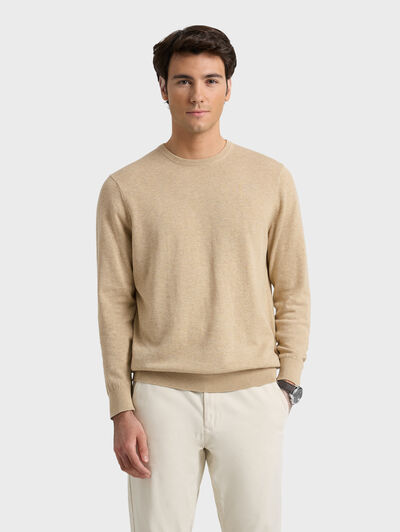 JERSEY ROUND NECK BEIGE