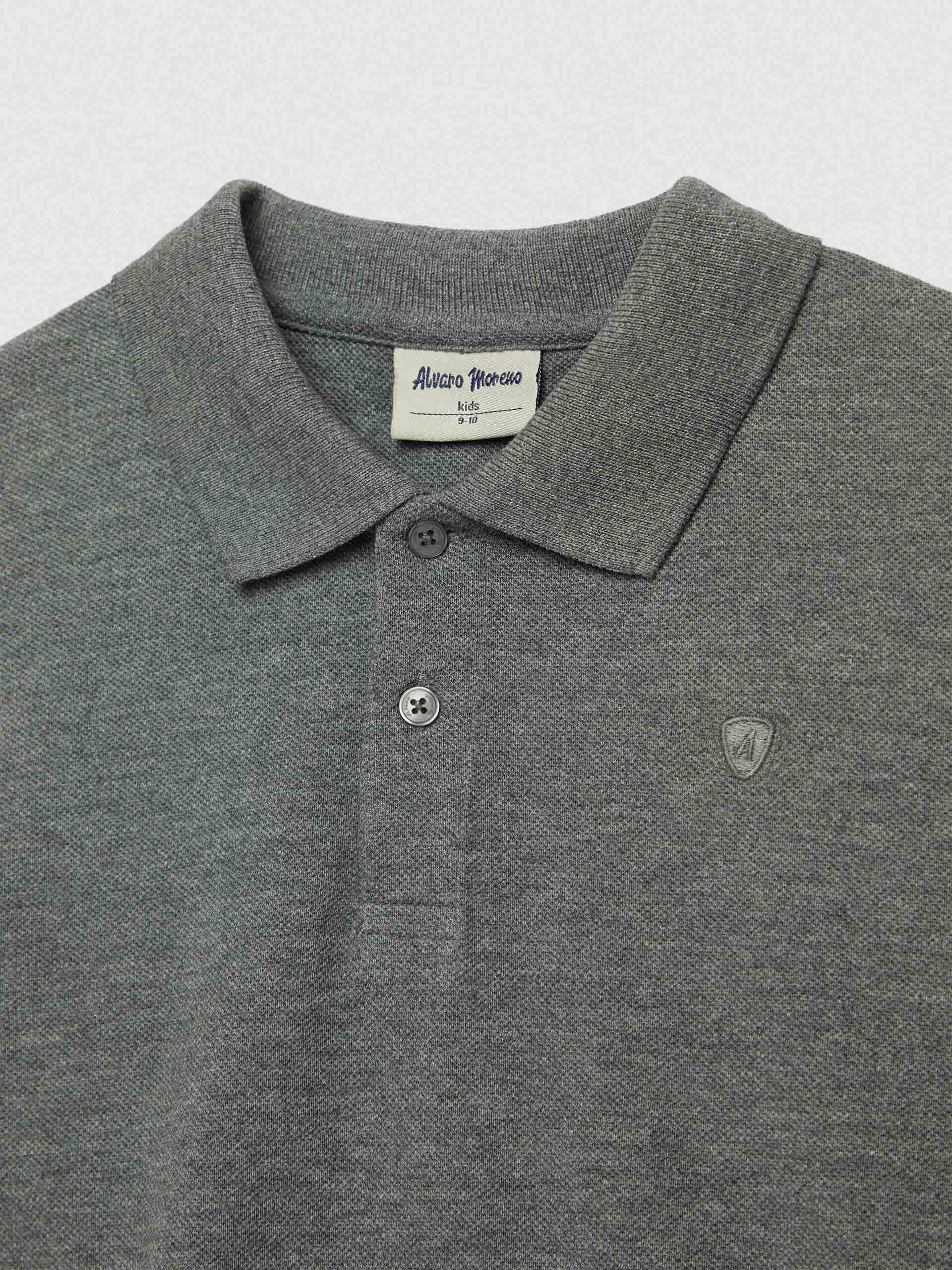 POLO MELANGE M L KIDS GRIS
