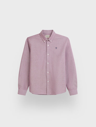 CAMISA OXFORD SOLID KIDS BURDEOS