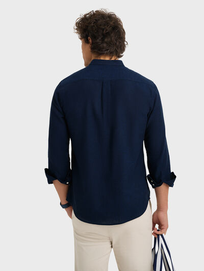 CAMISA LINO MAO AZUL MARINO