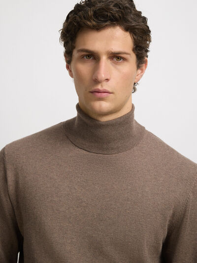 JERSEY ROLL COLLAR CAMEL