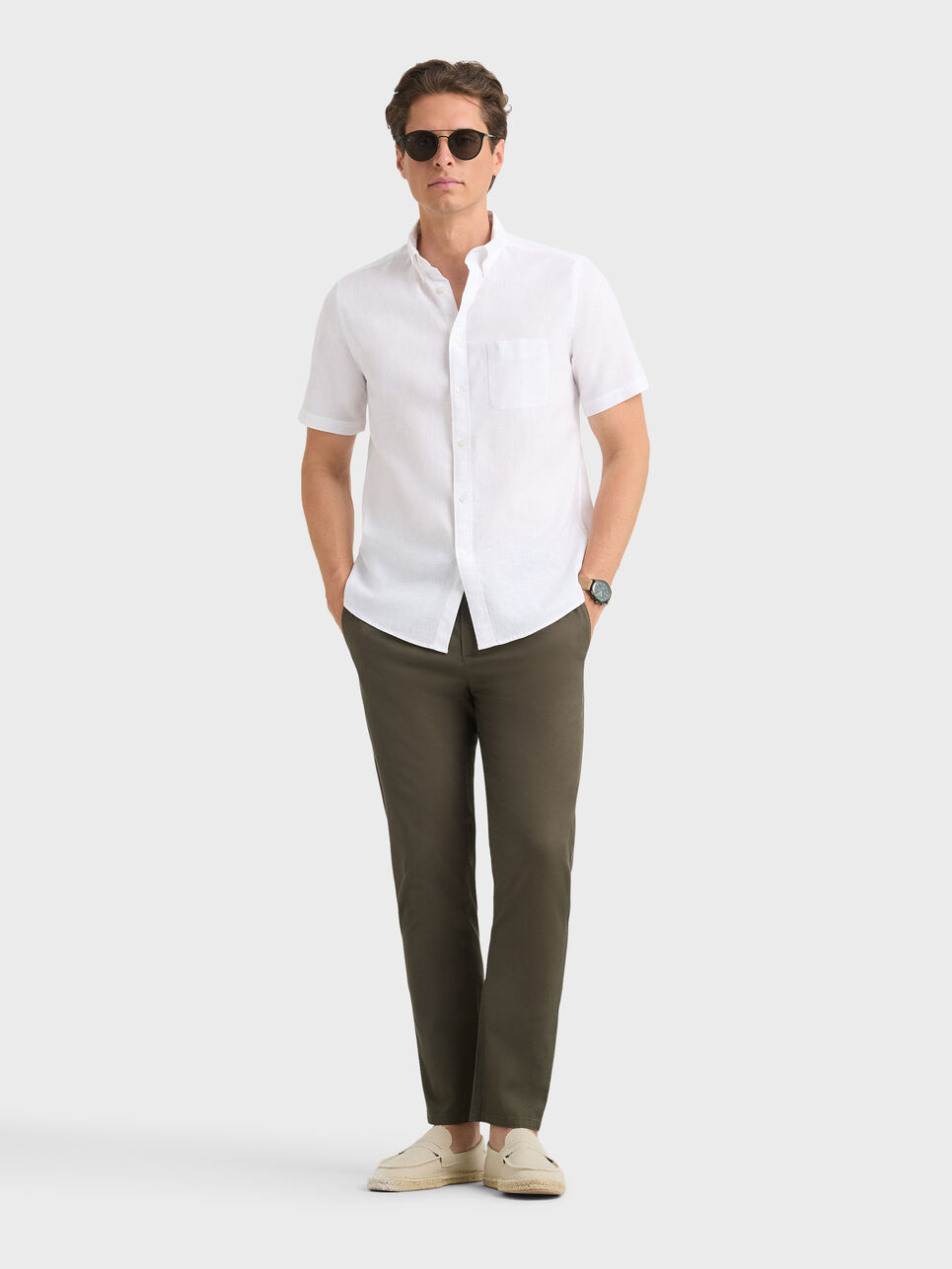 CAMISA LINO M.CORTA