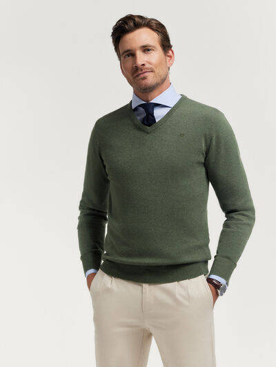 JERSEY V-NECK TRENDY VERDE