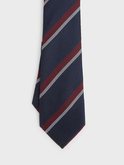 CORBATA GRENADINE REGIMENTAL AZUL MARINO