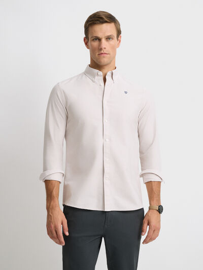 CAMISA OXFORD SOLID BEIGE