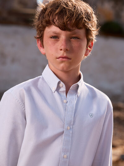CAMISA OXFORD MIL RAYAS KIDS AZUL