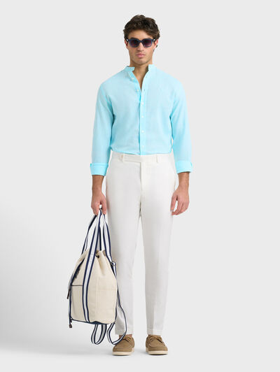 CAMISA LINO MAO VERDE AGUA