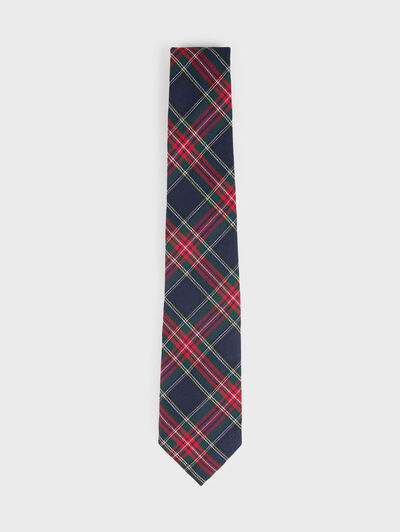 CORBATA TARTAN AZUL MARINO